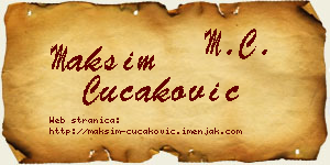 Maksim Čučaković vizit kartica